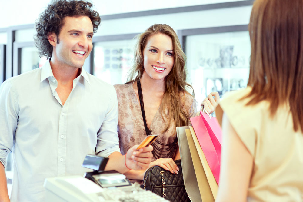 Two people are shopping