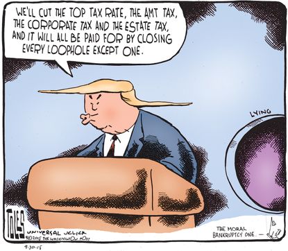 Political cartoon U.S. Donald Trump Tax Plan