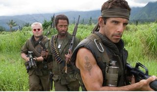 Tropic Thunder Jack Black Robert Downey Jr. Ben Stiller on jungle patrol