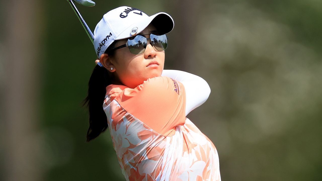 Rose Zhang takes a shot at the 2023 Augusta National Women&#039;s Amateur