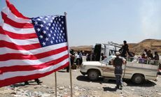An American flag flies in Iraq