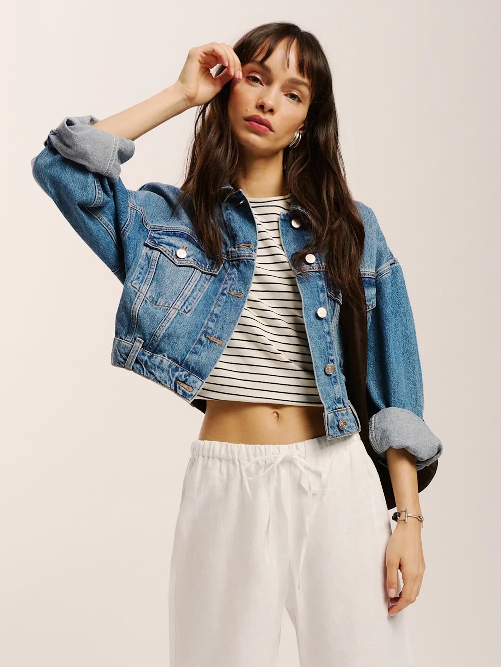 Reformation, Jori Cropped Denim Jacket