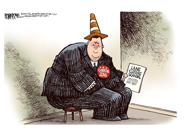 Political cartoon Chris Christie bridge scandal