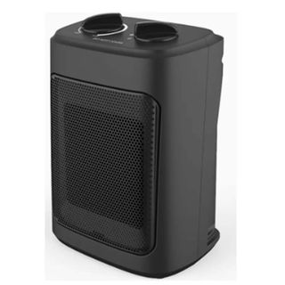 black ceramic space heater with knobs