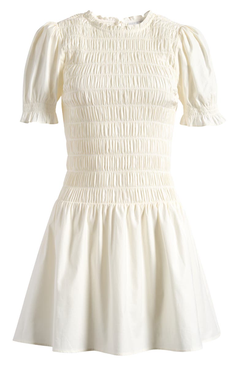 Leannah Smocked Stretch Organic Cotton Minidress