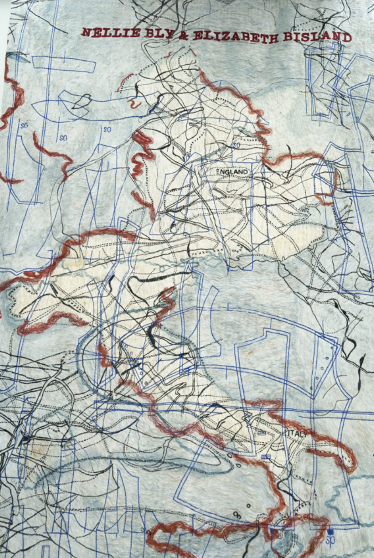 embroidery on large canvases from a mumbai exhibition