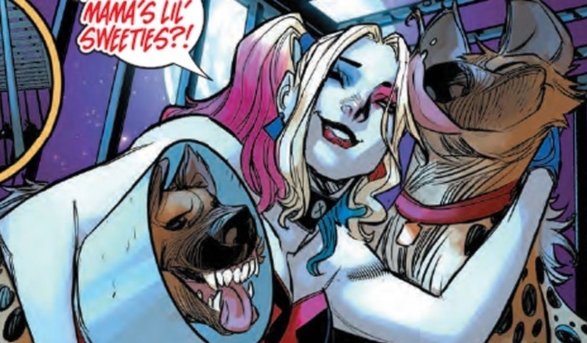 Harley Quinn and her hyenas in the comics