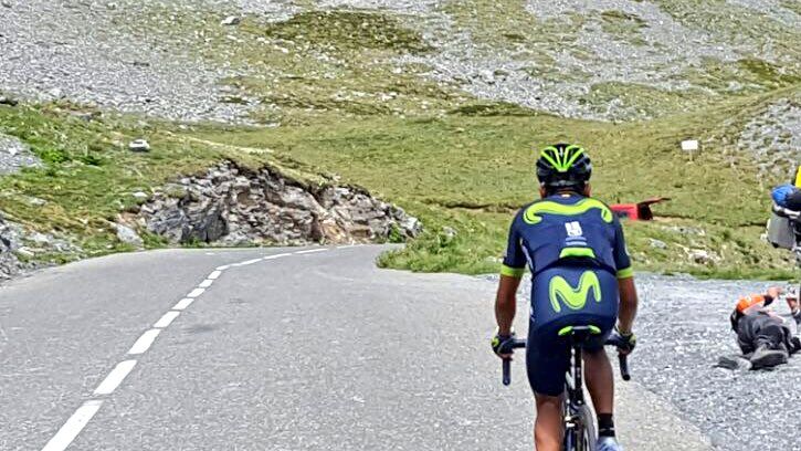 Nairo Quintana checks out one of the climbs he'll see in the Tour de France