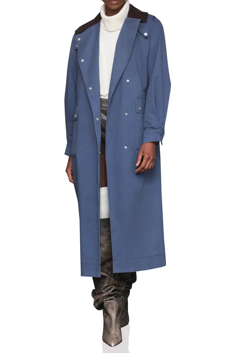 Avec Les Filles, Asymmetric Stretch Cotton Long Coat (Was $280) 