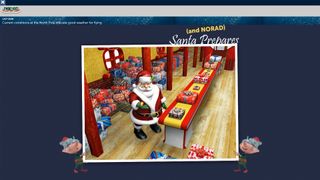 Santa prepares to take off on the NORAD santa tracker website