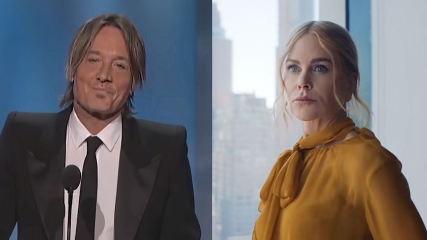 Keith Urban delivering a heartwarming tribute speech to his wife, Nicole Kidman, at the 2024 AFI Life Achievement event, Nicole Kidman wearing a yellow top and scarf, staring in A24&#039;s Baby Girl. 