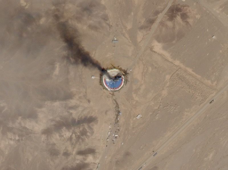 One of Planet&#039;s SkySat Earth-observation satellites spotted the wreckage of a failed launch from Iran&#039;s Imam Khomeini Space Center on Aug. 29, 2019. 