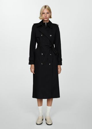 Double-Breasted Cotton Trench Coat - Women | Mango Usa