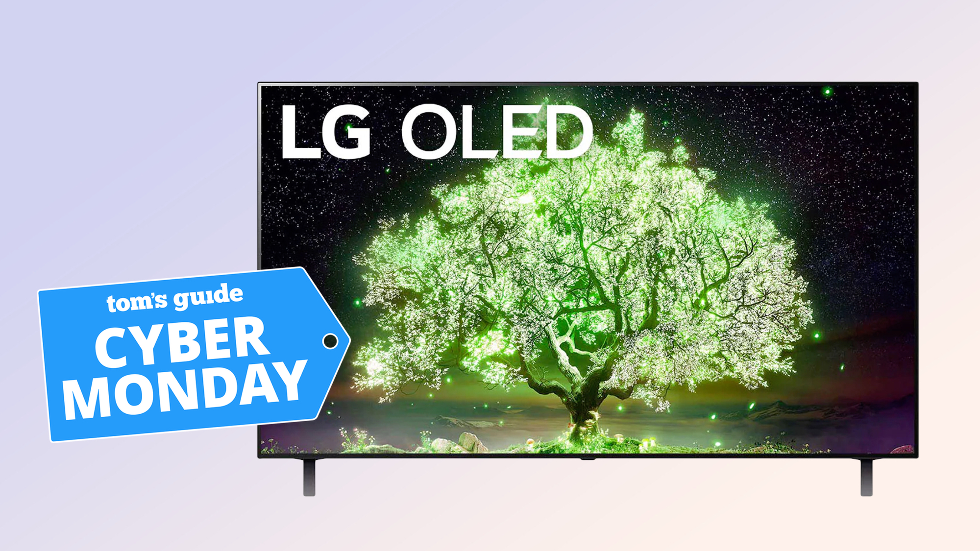 LG 48" Class 4K UHD 2160P OLED Smart TV with HDR, OLED48A1PUA with Cyber Monday badge