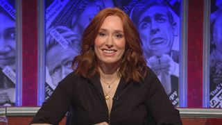 Hannah Fry presenting HIGNFY.