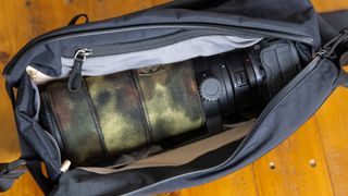 Bellroy Venture 10L Sling Camera Edition bag loaded up with a Canon EOS R5 and Sigma 180mm f/2.8 Macro lens