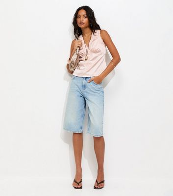 Light Blue Denim Jort Shorts