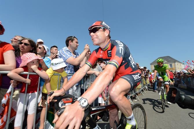 Cadel Evans (BMC) refreshed after the rest day