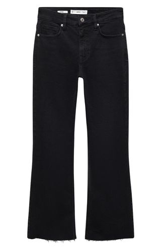 Raw Hem Crop Flare Jeans