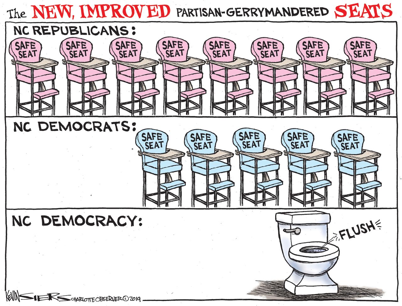 Political Cartoon U.S. NC Gerrymandering Safe Seats