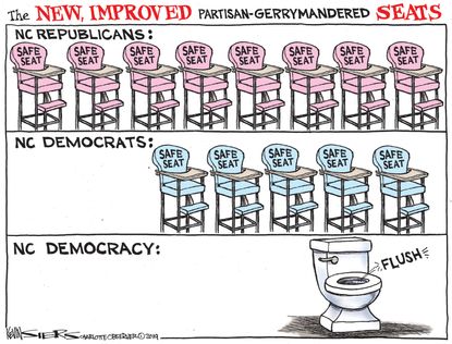 Political Cartoon U.S. NC Gerrymandering Safe Seats