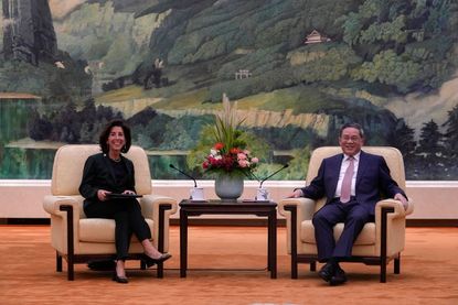 Gina Raimondo and Li Qiang in Beijing