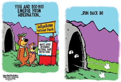 Political Cartoon U.S. Yogi Bear National Parks Trump
