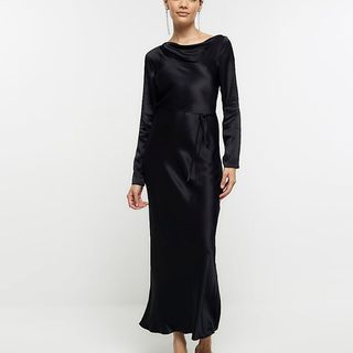 Black silky dress from River Island