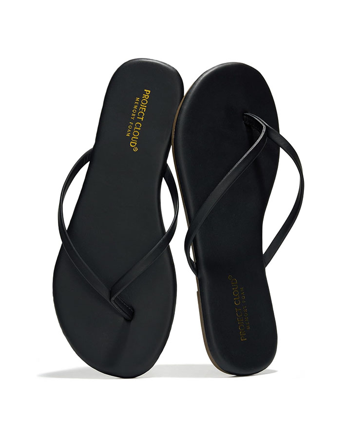 Project Cloud Flip Flops for Women Footwear- Lightweight and Memory Foam Insole Sandals for Women 2026 - Durable Non-Slip Beach Essentials Flats for Women Sandals (foundations, Black, 9)