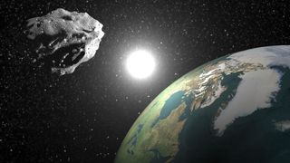 Asteroid orbiting outlet earth