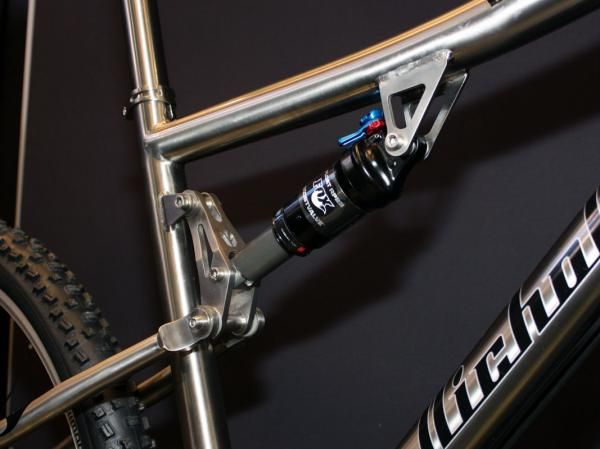 A chunky linkage on the new Valkyr will control the shock rate throughout the stroke.