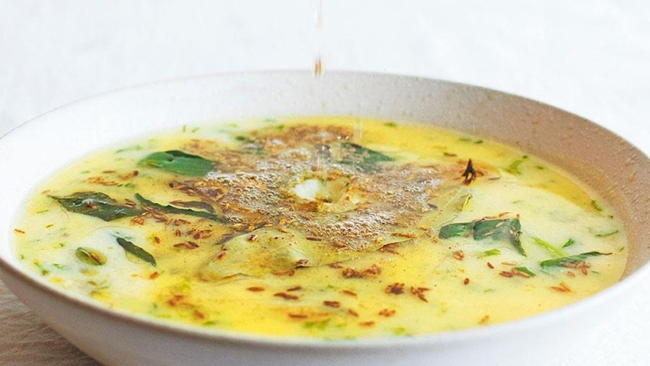 Spiced yoghurt soup (Gujarati kadhi) recipe from ‘From Gujarat with Love’ by Vina Patel 