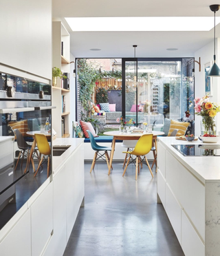 Kitchen extension with colorful dining area
