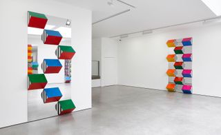 Installation view of ‘PILE UP: High Reliefs. Situated Works’ at Lisson Gallery, London
