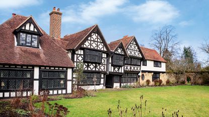 timbered Elizabethan manor house exterior