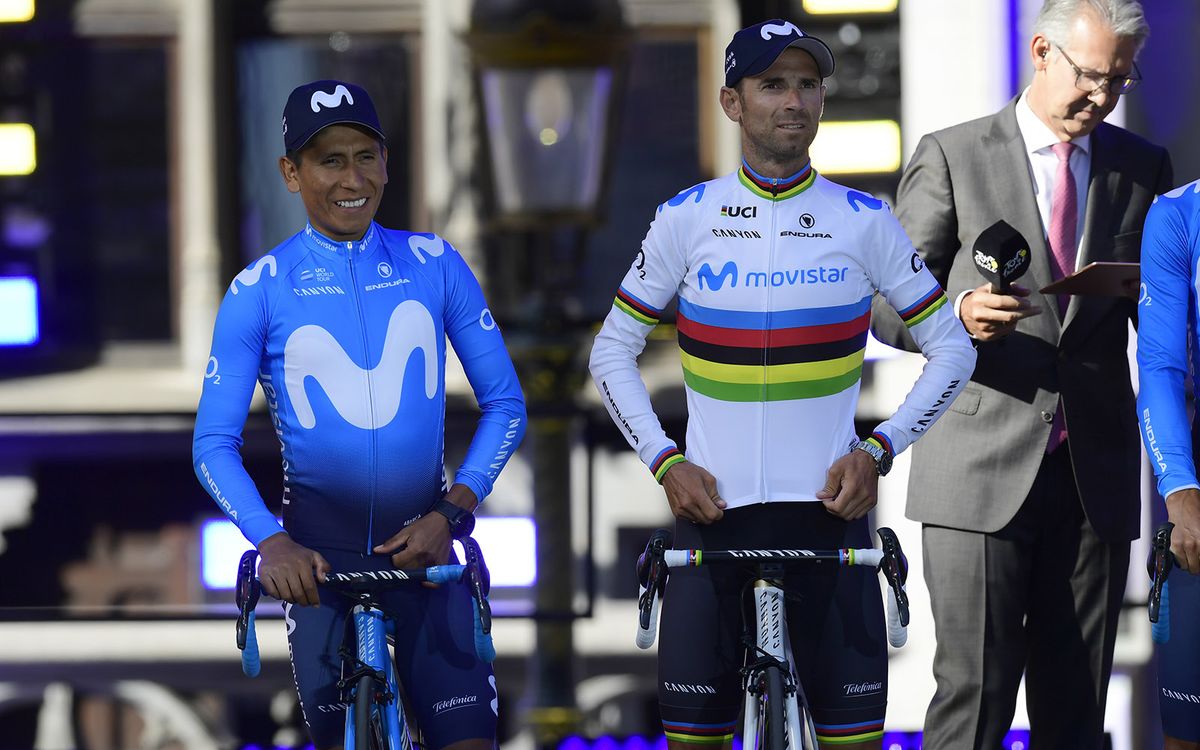 Alejandro Valverde won his third Spanish national championship but wears the rainbow jersey of the world champion