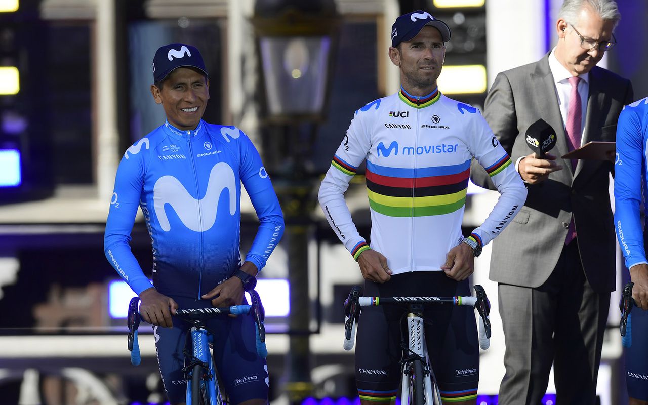 Alejandro Valverde won his third Spanish national championship but wears the rainbow jersey of the world champion