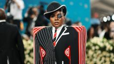 Janelle Mon&aacute;e attends the 2025 Met Gala Celebrating "Superfine: Tailoring Black Style" at Metropolitan Museum of Art on May 05, 2025 in New York City. 