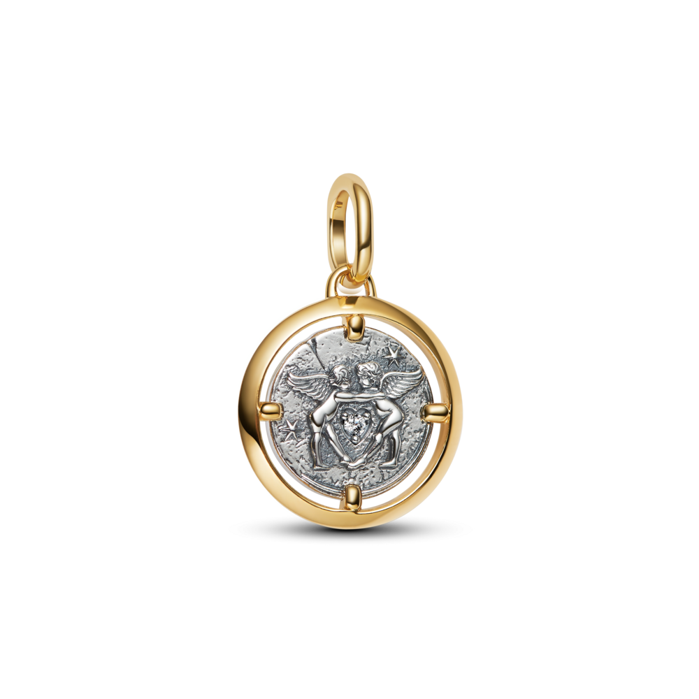 Product shots of gold charms from Pandora&#039;s Talisman collection