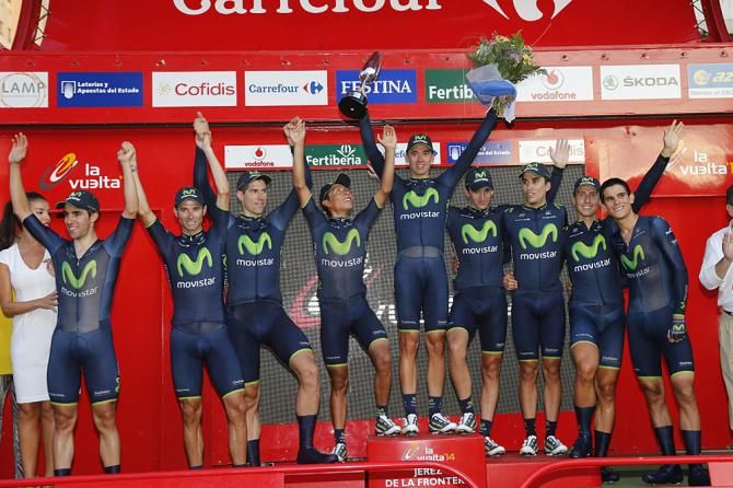 Movistar win the team time trial at the Vuelta a Espa&ntilde;a