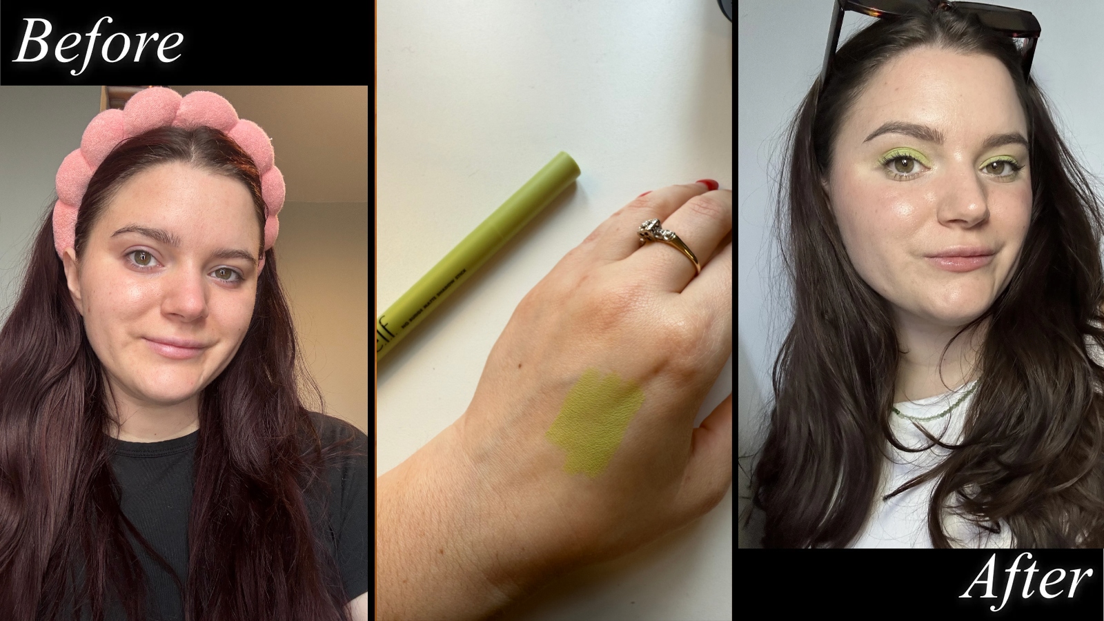 Brooke Knappenberger, Marie Claire associate commerce editor tests the e.l.f. No Budge Shadow Stick