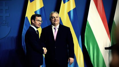 Swedish Prime Minister Ulf Kristersson meeting with Hungarian Prime Minister Viktor Orban