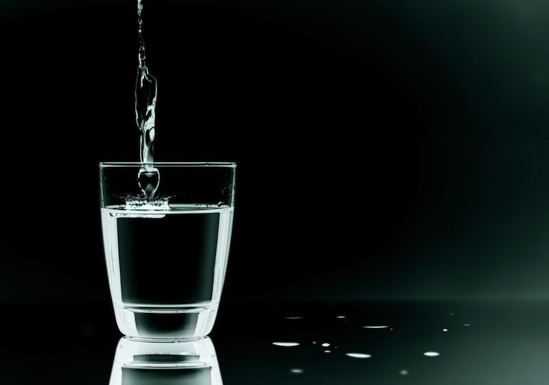 A glass of water