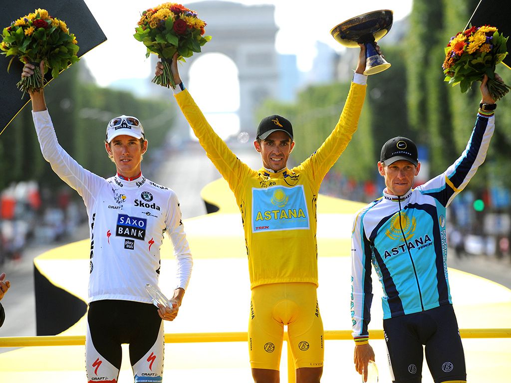 The original 2009 Tour de France podium