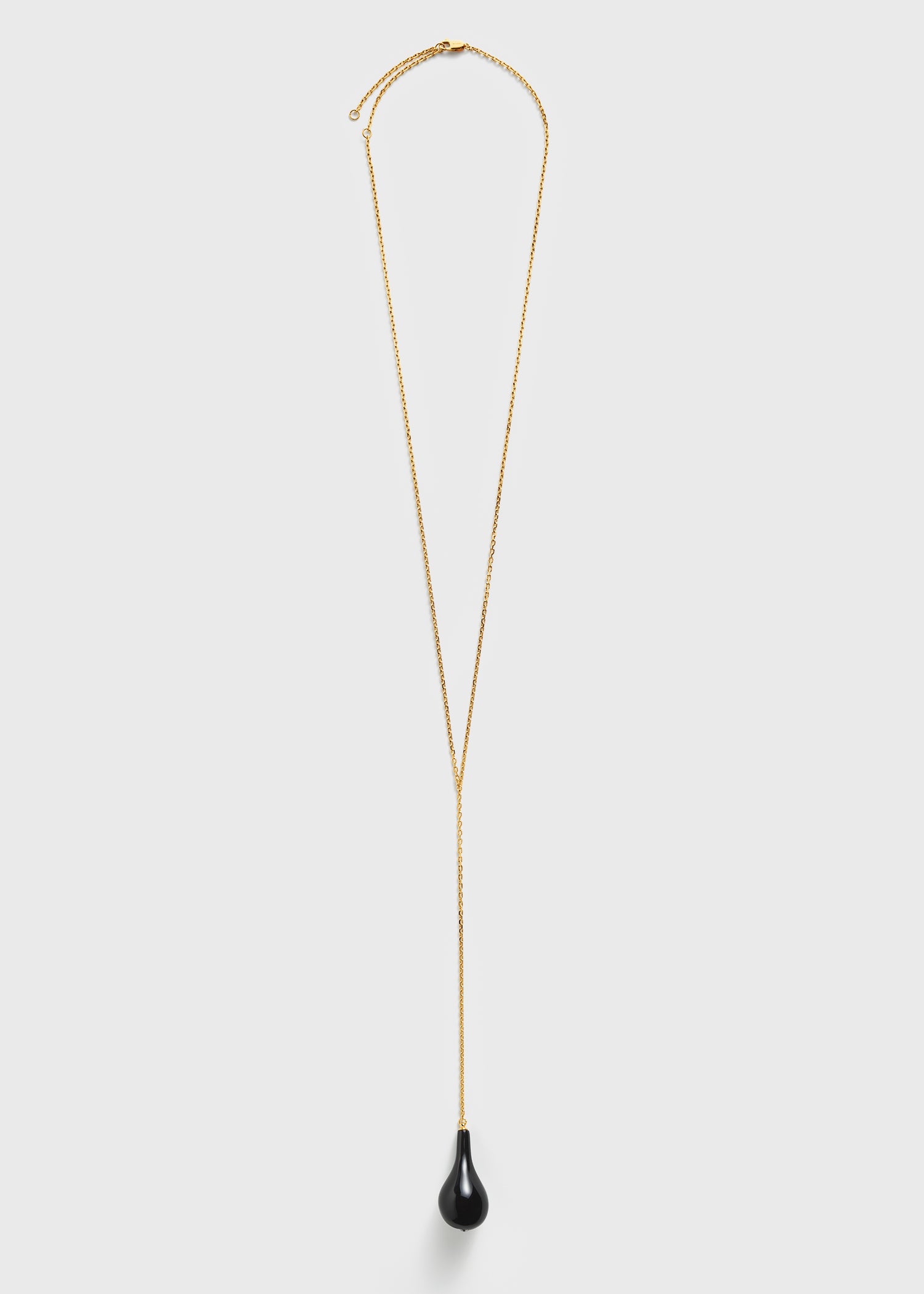 Big agate drop necklace black/gold
