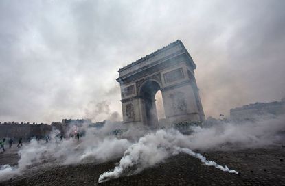 Protesters in Paris are tear-gassed