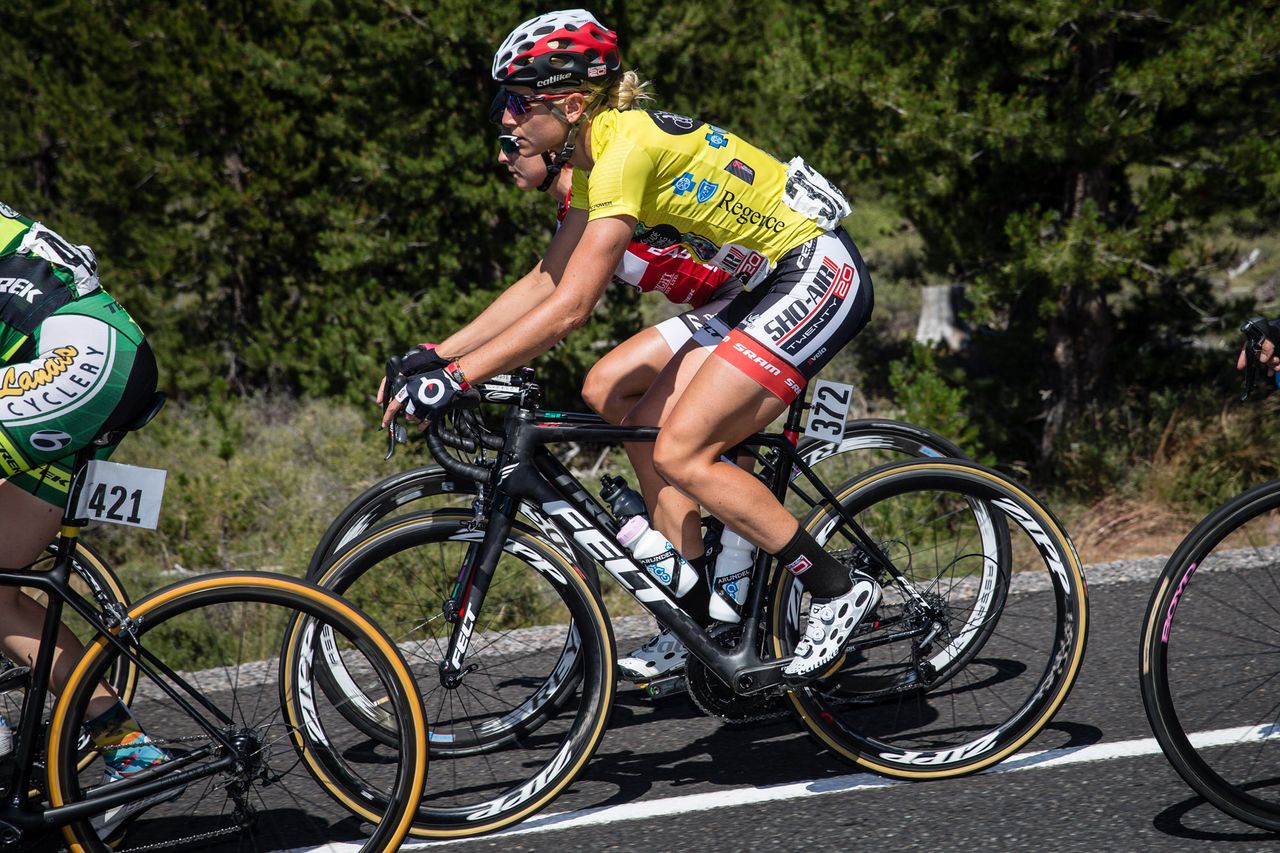 Allie Dragoo (Twenty20) rides in the main bunch