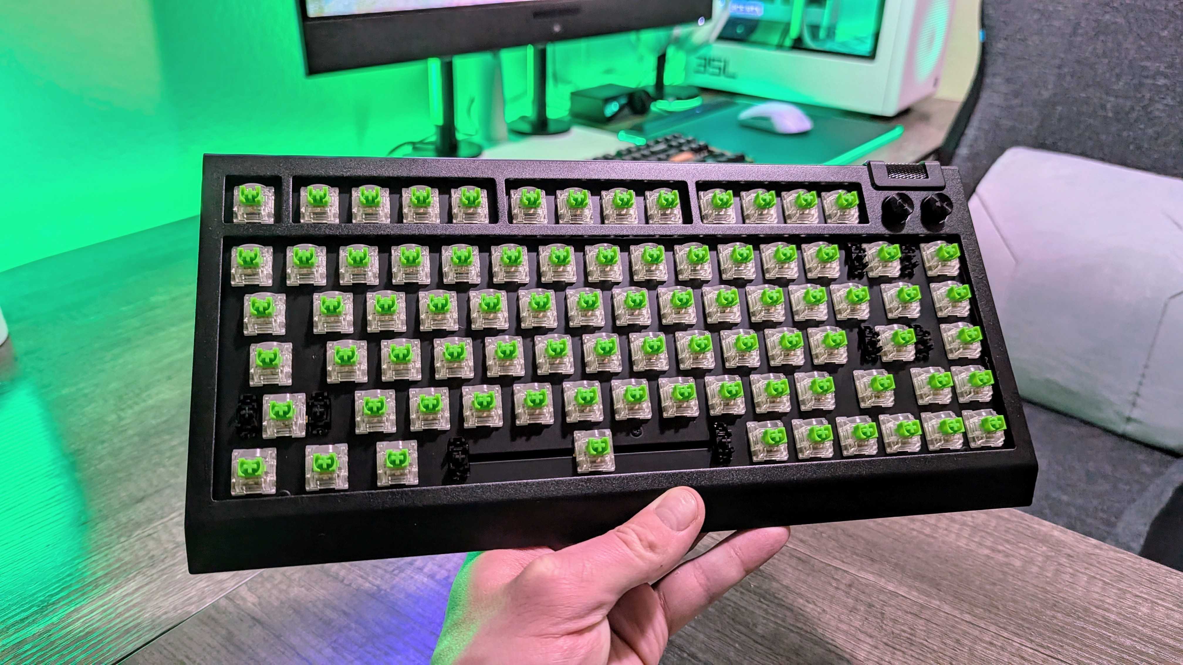 Image of the Razer BlackWidow V4 75% Barebones gaming keyboard.