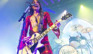 Justin Hawkins of The Darkness performs at The Roundhouse on December 20, 2019 in London