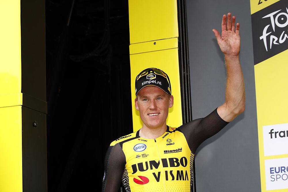 Mike Teunissen (Team Jumbo-Visma) wins stage 1 and takes the first yellow leader's jersey at the Tour de France